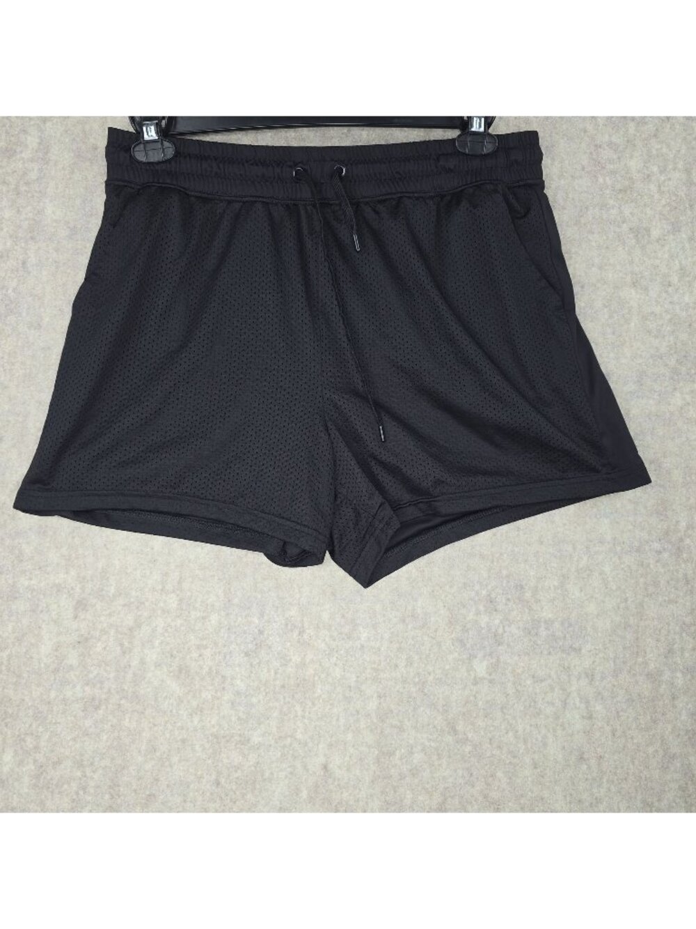 Athletic Works Mens Mesh Black Shorts XL Stretch Athletic Drawstring Polyester